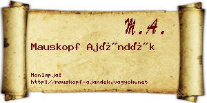 Mauskopf Ajándék névjegykártya
